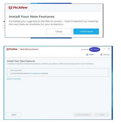 manage mcafee subscription.